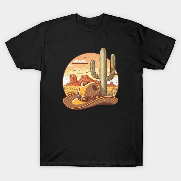 Arizona Desert with Cowboy Hat T-Shirt by PunTime